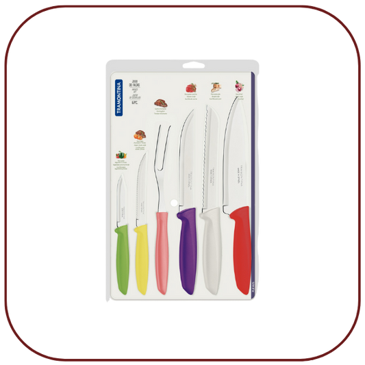 JOGO FACAS TRAMONTINA 6 PC COLORIDO